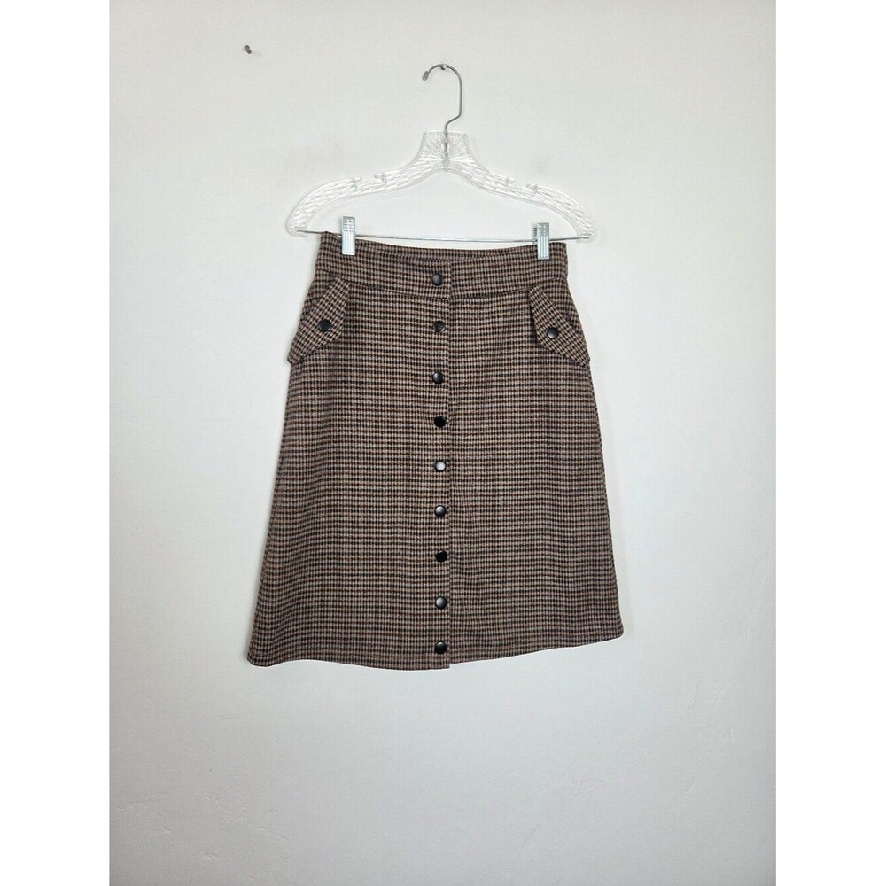 Downeast Plaid Tweed A-Line Skirt Preppy Academia Poetcore Literary Chic Small